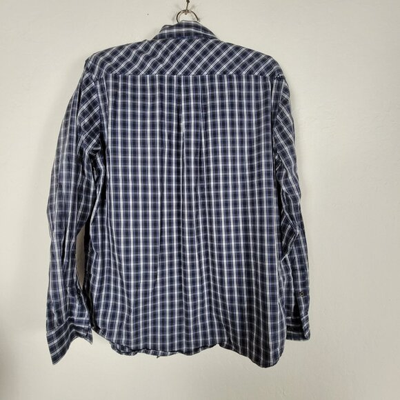 5.11 Tactical Mens Plaid Long-Sleeve Button-Up Shirt Medium Blue Casual Pocket - Picture 2 of 9